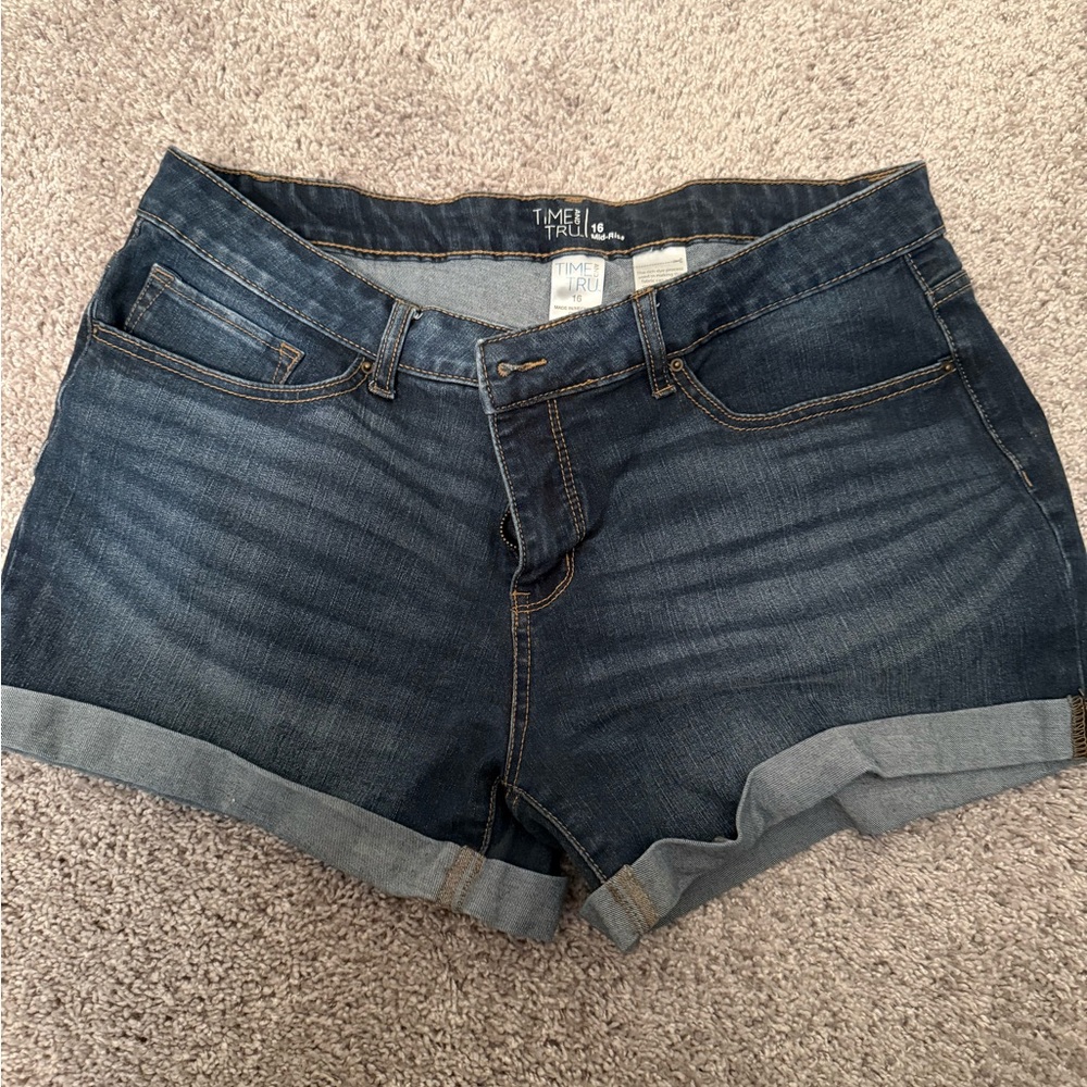 Time and Tru Women's Dark Blue Jean Shorts